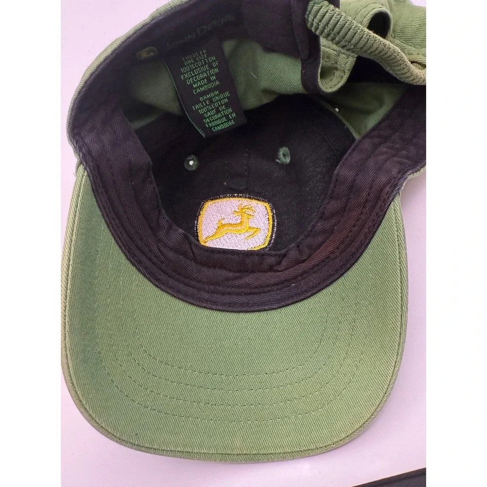 John Deere Youth Kids Hat Green Cotton Embroidered Logo Baseball Cap One Size